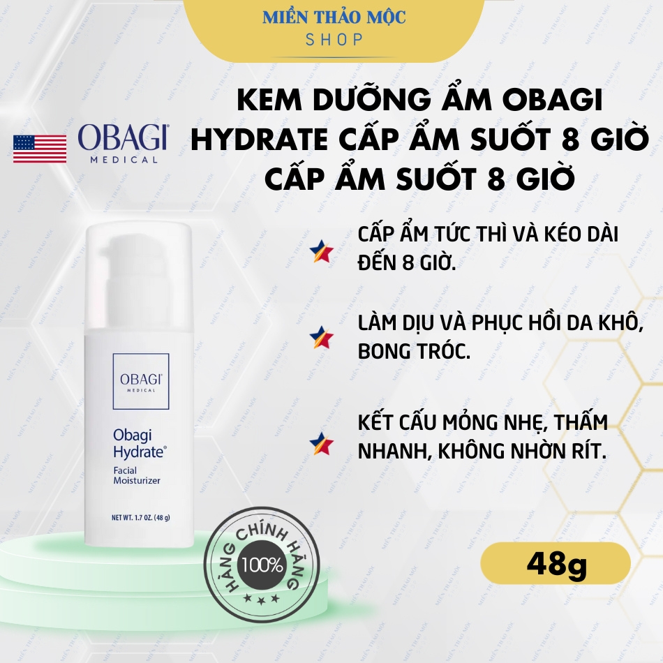 Kem dưỡng ẩm cấp ẩm suốt 8 giờ Obagi Hydrate